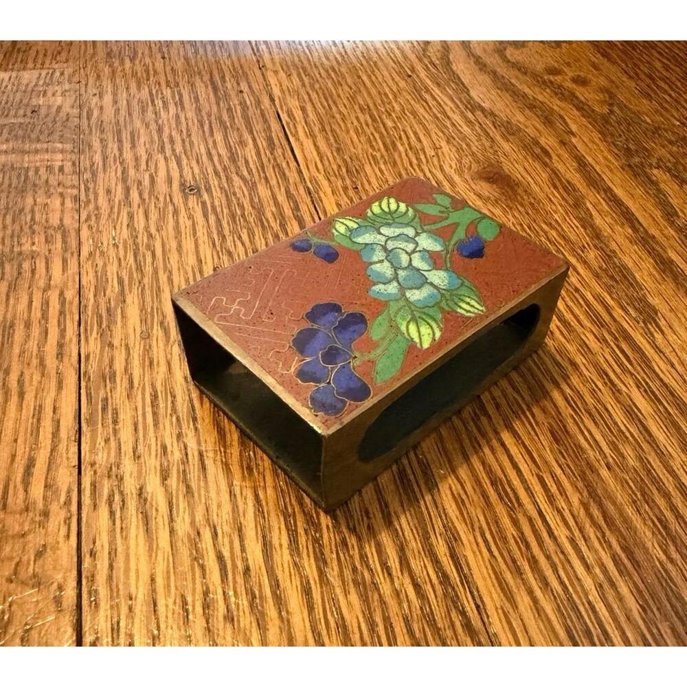 Antique Chinese Cloisonné Enamel Matchbook Holder - Picture 4 of 8